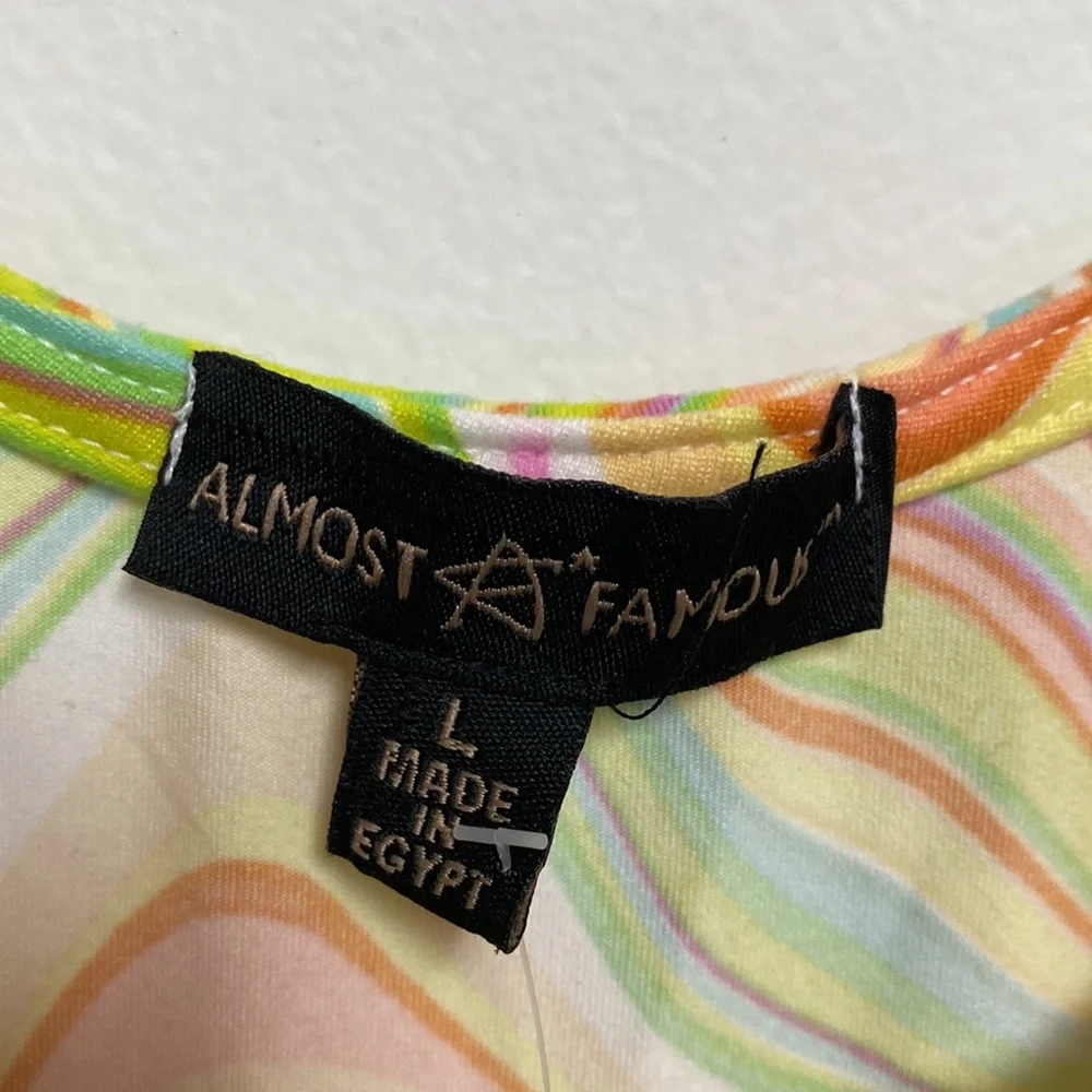 Almost Famous Womens Stripe long sleeve bodysuit size Large - Picture 3 of 6